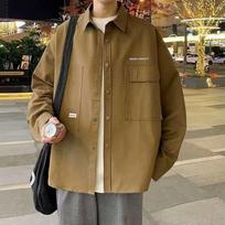 Men Japanese Style Casual Thin Long Sleeve Workwear Open Front Shirt Jacket M kava