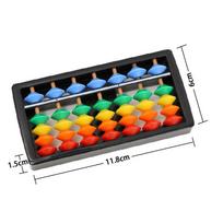 Mažas 7 stulpelių plastikinis skaičiuotuvas Montessori matematikos žaislas Spalvingi karoliukai Aritmetikos skaičiavimo įrankis Vaikams Mokomasis mokymo pagalbininkas gray
