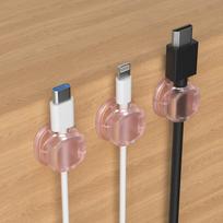 Desktop Cable Organizer & Storage Clip for Mobile Charging Cables brown