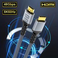 8K 10K HDMI kabelis 2.1 2 vnt. 48Gbps didelės spartos HDMI 4K@120Hz 8K@60Hz, HDCP 2.2&2.3,eARC,HDR 4:4:4 Suderinami su HDTV/PS5/Blu-ray 5m