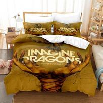 Imagine Dragons Bedding Set Single Twin Full Queen King Size Bed Set Aldult Kid Bedroom Duvetcover Sets 3D Print Bed Sheet Set Tool 70x133cm 2pcs beige