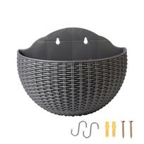 Flower Pot Exquisite Wall-mounted Plastic Wall Hanging Basket Flowerpot for Outdoor Garden Home Decor black