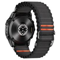 22mm 26mm Quickfit Nylon Watch Strap for Garmin Fenix 8pro E 7X 7 6X 6 5plus 3HR Band Epix Pro Gen 2/Enduro 3 970 Woven Bracelet QuickFit 22mm juoda pilka spalva