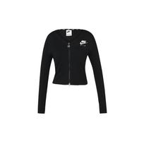 Nike Sportswear Women's Logo Embroidered Double-Zip Herringbone Jacket Black FD2377-010 M juoda