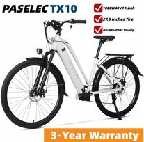 PASELEC TX10 Electric Bike1000W48V19.2Ah Adult Ebike 80KM Range 48KM/H 27.5 Inch City E-Bike PTX10-WH-YY //