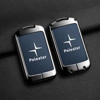 Išmaniojo automobilio nuotolinio rakto dėklas Pilnos odos apsauginis laikiklis Korpusas Volvo Polestar 2 Polestar 3 2023 2024 raktų be užrakto Raktų pakabukas RU1 gray