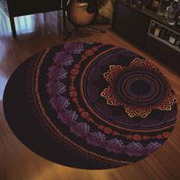 Bohemian Mandala Printed Round Carpet Soft Floor Mat For Living Room Bedroom Home Decor Area Rug Non Slip Tapis 40cm gray