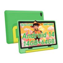 NEW 10'' Android 14 for Kids 3-12 14GB(3+11) RAM 64GB ROM Tablet with Shockproof
