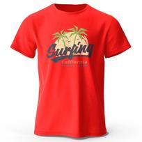 Vintage Surfing Carlifornia Unisexs Graphic Print TShirt 100 Cotton ONeck Short Sleeve Tops Oversized Style Tees for Holiday S red