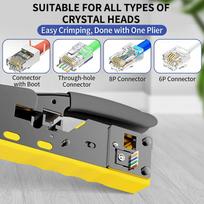Pass Through Crimp Plier Cat7 Cat6 Cat6A Cat5 Cat5E Stripping Crimping Tool With 8P/6P Ethernet Connectors juoda