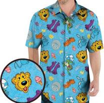 Meškinas dideliame mėlyname name Havajų marškiniai, Unisex suaugusiems, Visų dydžių S-5XL XXXL blue
