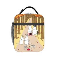 MOOMINS Fallen Leaves Insulated Lunch Bag Thermal Bag Reusable,Meal Container  High Capacity Lunch Box Tote Bento Pouch One Size beige