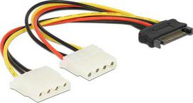 Delock SATA to 15-pin Molex x2 Cable 0.2m