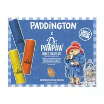 Dr. PAWPAW Set : Paddington Orange Marmalade, Hydrating, Lip Balm, 4 g + Paddington Bear Original Balm, Vegan, Lip Balm, 4 g + Hot Chocolate, Hydrating, Lip Balm, 4 g