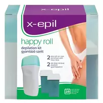 X-Epil Set : Happy Roll, Aloe Vera, Silky Finish, Depilatory Wax, Refill, Body, 2 pcs, 50 ml + Happy Roll, Aloe Vera, Silky Finish, Depilatory Wax, Refillable, Body, 50 ml + , Hair Removal Wax Strips,