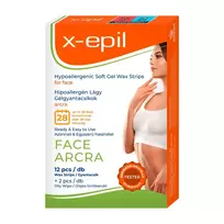 X-Epil , Hypoallergenic, Silky Finish, Hair Removal Wax Strips, For Face, 12 pcs