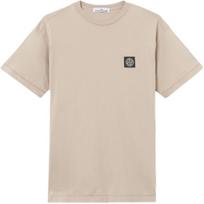 Stone Island kompaso logotipas, puošti apvalios apykaklės trumpomis rankovėmis vyriški marškinėliai L1S152100027S0013-V009A L beige