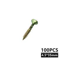 100Pcs/Pack M5 Flat Head T25 Screws 35mm 45mm 60mm 80mm Woodworking Screws  Hardware Tools 100pcs 4.5x35mm
