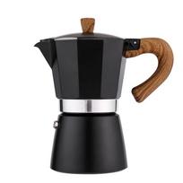 150ML Italian Moka Pot Stove-Top Coffee Maker with Aluminum Pressure Valve for Espresso and Cold Brew High Quality Durable248 black