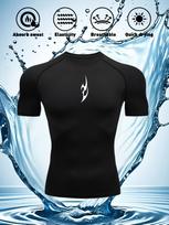 Mens Navy Blue Compression Short Sleeve T-Shirt Minimalist Black Abstract Symbol Graphic Quick Dry High Elasticity Breathable Gym Workout And Athletic S juoda