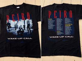 PETRA Musical Group T-Shirt, VTG Best Petra Wake-up Call 1993 1994 Album Shirt XXXXL gray