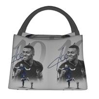 Football KM Mbappe Soccer Insulated Lunch Bag for Women Children Portable Food Boxes Thermal Lunch Box Tote One Size gray