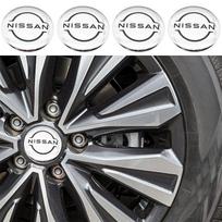 4 vnt. 56 mm 60 mm Nissan logotipas 3D automobilio emblema Ratlankio centrinis dangtelis Automobilio ratlankio modifikavimo apsauga nuo dulkių ženklelio dangteliai Lipdukas Stiliaus aksesuarai 60mm silver cap&Nissan 4pcs