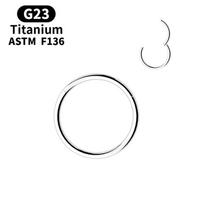 ASTM F136 titano lankelis su vyriuku nosies žiedai 20G 18G 16G Septumo Clicker žiedas Kūno pirsingas Papuošalai Helix Kremzlė Rook Auskaras 0.8x6mm black