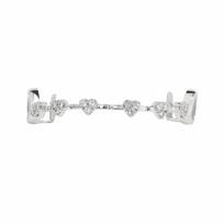 Hip Hop Charm Teeth Grillz Double Glossy Tooth Caps Trendy Men Women Jewelry  Dental Crown Silver Upper Teeth white