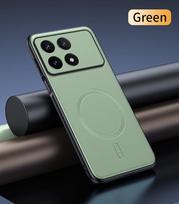Skirta Poco X6 Pro dėklas Magnetinis Odinis Apsauginis Dangtelis Skirta Poco X6 Pro Aukštos Kokybės Atsparus Pirštų Atspaudams Neslystantis PC+TPU Poco X6 Pro pilka spalva