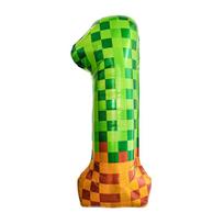 40 Inch Giant Mosaic Green Pixel Miner Theme Number Foil Balloons Number 0-9 Balloons Party Balloons Birthday Party 40inch