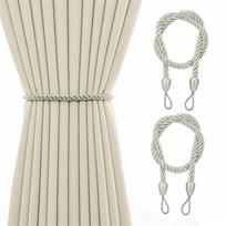 2Pcs Ropes Tie Backs For Window Curtain Cord Buckle Tiebacks Tie Backs One Size white