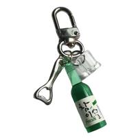 Gift Worthy Novelty Soju Beer Bottle Keychain Phone Charm Hanging Ornament For Friend Family Special Occasions 1 gray