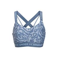 Under Armour Crossback Printed Low-Impact Sports Bra Women Underwear Blue 1363240-470 L