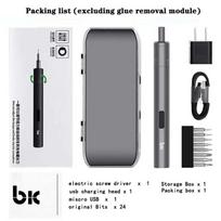 TBK 008 Electric Screwdriver Set Adjustable Recharging Precision Screwdriver with 24 Bit for Mobile Phones Disassembly Tools Set black