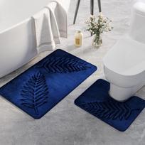 Leaf Memory Foam Absorbent Non-Slip Mat for Bathroom, Living Room, Bedroom, Kitchen, Entrance 40x50cm U Mat (18D Foam) gray