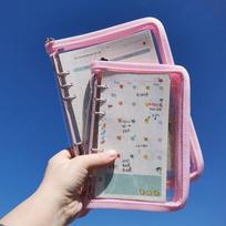 Functional A5 A6 6-ring Binder Notebook Perfect For Organizing K-pop Photo Cards Purple,A5 gray