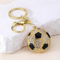Football Shoe-shaped Keychain Sports Style Inlaid with Rhinestones and Oil Dripping Technology Suitable for Daily Wear 1pcs beige