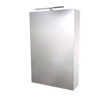 SCANDIC, spintelė su veidrodžiu, LED šviestuvas, 50cm, balta blizgi