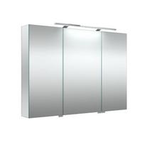 Veidrodinė spintelė su dvigubo veidrodžio durelėmis, LED apšvietimu, IP44, 100 cm