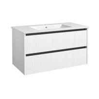 URBAN, spintelė su praustuvu, fasadai su grioveliais, 101cm, balta matinė