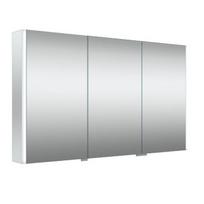 BIG, veidrodinė spintelė su 3 dvigubo veidrodžio durelėmis su LED šviestuvu ir dugno apšvietimu, 120cm