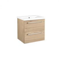 SCANDIC, spintelė su praustuvu, 2 stalčiai, 51cm, šviesus ąžuolas