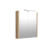 SCANDIC, spintelė su veidrodžiu, LED šviestuvas, 60cm, šviesus ąžuolas