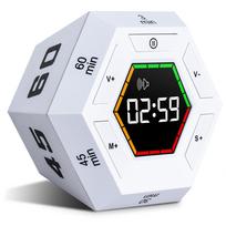 Hexagonal Visual Flip Electronic Timer Cube LED Digital Display Magnetic Kitchen Timer Children Study Reading Timing Tool balta