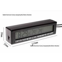 EC88 LED Car Clock with Temperature & Voltage Display - Dual Color Night Light Shenzhen gray