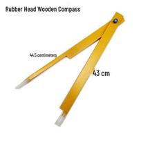 Medinis trikampis goniometras kompaso rinkinys: Matematikos mokymo priemonės pradinei mokyklai 50cm yellow
