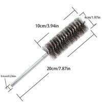 Power Drill Stainless Steel Wire Tube Cleaning Brush Cylinder Pipe Cleaning Rust Removal Tool 1 piece wire brush gray