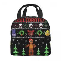 FNAF At Freddys Merch Insulated Lunch Bags For Picnic Food Container Portable Cooler Thermal Lunch Box Option 1 gray