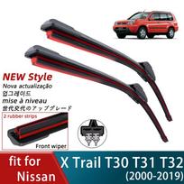 Double Rubber Car Wipers for Nissan X Trail T30 T31 T32 Front Blades Brushes Cutter Parts Accessories Windscreen Wipers Parts X Trail T30(00-07)